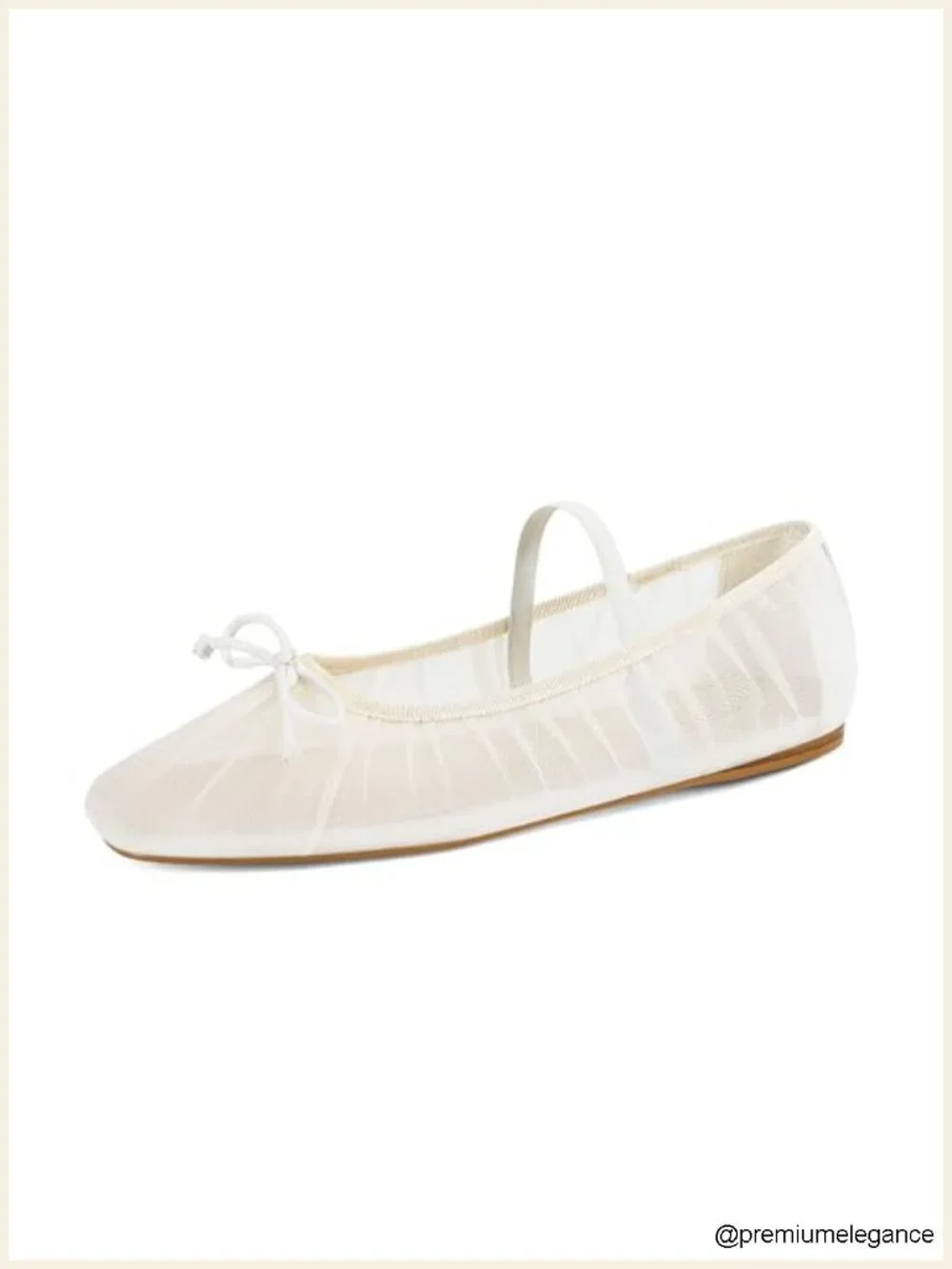 Mesh Ballet Flats Square Toe Mary Jane Flats Tulle Comfortable Shoes with Strap